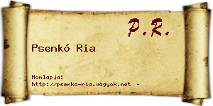 Psenkó Ria névjegykártya