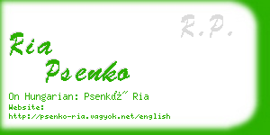ria psenko business card